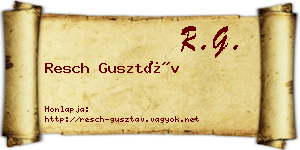 Resch Gusztáv névjegykártya
